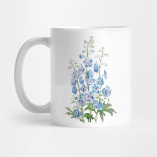 blue purple delphinium ink and watercolor Mug